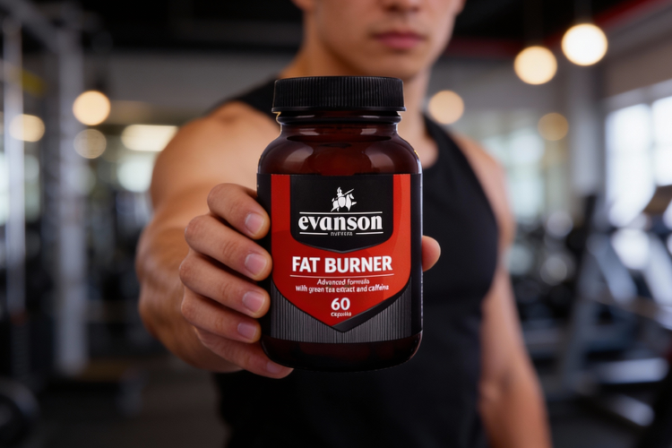 مکمل لاغری فت برنر در دست ورزشکار برای تناسب اندام